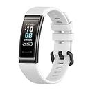 Compatible with Huawei Band 4 Pro/Band 3 Pro Straps, TPU Watchband Replacement for Huawei Band 3 Pro/Band 4 Pro Smart Band Fitness Tracker (White)