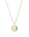 gorjana Women's Compass Coin Pendant Necklace, 18K Gold Plated Medallion, Adjustable 19 inch Chain