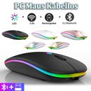 PC Maus Kabellos Bluetooth und Funk für  Computer, MAC Aufladbare leise Maus LED