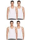 Rupa Men's Solid Regular Fit Vest (Pack of 4) (8903978441979_White M)