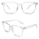 CN92 Klassische Nerdbrille rund Keyhole 40er 50er Jahre Pantobrille Vintage Look clear lens, A Transparent, 53