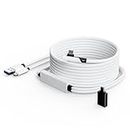 Tiergrade Cable Link 5M compatible con Meta Quest 2/3/Pro, Pico 4/Pro, cable de carga USB-C separado para alimentación, accesorio USB 3.0 a Type-C para auriculares VR/PC para juegos