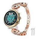 for Michael Kors MKGO Bands, YOUkei Crystal Rhinestone Diamond Jewelled Stainless Replacement Band for Michael Kors Access MKGO Smartwatch (Rose Gold)