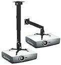 Frackson Black Universal Heavy Duty 2 Feet Foot (12 inch to 24 inch) Adjustable Projector Ceiling and Wall Mount Kit Bracket Stand with Tilt Option (Weight Capacity -15kgs-2 Feet)