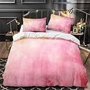 Pink Dreamy Soft Texture Funda Nórdica 3D Impresión Girls' Bedding para Dormitorio Funda De Edredón Microfibra con Cremallera Y Funda De Almohada Juego De Ropa De Cama 3 Piezas Double（200x200cm）