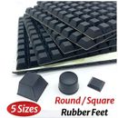 Black Rubber Feet Self-Adhesive Bumper Furniture Table Pads Size Round/Square