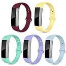 NAHAI Bands Compatible with Fitbit Alta HR/Fitbit Alta for Women Men, 5 Packs Soft Silicone Replacement Sport Strap Wristbands Accessories for Fitbit Alta