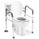 Medical king Toilet Safety Rail - Adjustable Detachable Toilet Safety Frame with Handles Heavy-Duty Toilet Safety Rails Stand Alone - Toilet Safety Rails for Elderly, Handicapped - Fits Most Toilets