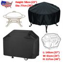 Waterproof BBQ Grill Cover Round Fire Pit Barbecue Protector Home Patio Garden 