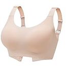 Gailife Smooth Bras for Women Full Coverage T-Shirt Bra No Underwire Wireless Bralettes Ultra Comfort with Extra Bra Extender -Nude-L