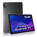 CWOWDEFU Tablet de 10 pulgadas,Android 11 AX WiFi 6+2.4&5G WiFi,3GB RAM,32GB ROM,pantalla IPS HD 1332x800,procesador Quad Core,cámara de 5MP+8MP,Bluetooth 5.0,6000 mAh batería,de Piel,Gris