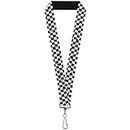 Buckle Down Women's Lanyard-1.0"-Checker Weathered Black/White Key Chain, Multicolor, One Size