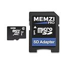 MEMZI PRO 64GB Class 10 90MB/s Micro SDXC Memory Card with SD Adapter for Motorola Moto X Series Mobile Phones