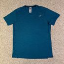 Gymshark Shirt Mens XL Blue Teal Speed T-Shirt Running Gym Workout Training Tee