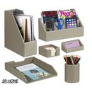 SR-HOME Office Supplies Combination Desk Organizer Set Faux Leather in Gray | 11 W in | Wayfair SR-HOMEba31aa4