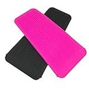 2 Pack Portable Styling Heat mat, Heat Resistant Silicone Mat Pouch,Curling Iron pad Cover, Hair Straightener Travel Bag Case, for Flat Iron, Curler Wand, Hot Waver, Salon Tools (Black and Pink)