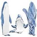Calitch Shark Blanket Adult,Super Soft Flannel Shark Blanket Onesie,Wearable Shark Hoodie Blanket,Warm Shark Sleeping Bag Gifts for for Heights Less Than 51.2in (Blue, M)