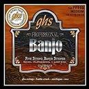 GHS pf115 5S Banjo Nickel Plated Steel Loop End Cuerdas
