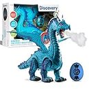 Discovery Kids RC Dragon Smoke, Large Dinosaur Toy w/Actual Smoke Breath, Wing-Flapping, Roaring, Light-Up, Realistic Sound, Easy to Use Remote Control, Fire Mist, Fun Robot Birthday