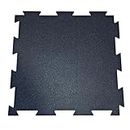 Rubber King 10 Piece Interlocking Rubber Tiles 19" x 19" x 6mm - Performance Fitness Flooring, 23.5sq ft (Black)