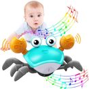 Music Crawling Crab Electric Baby Toy Kids Toddler Interactive Toys LED Light Up