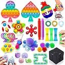 Chennyfun Fidget Toy Set, 36PCS With Box Fidget Pack, Sensory Anxiety Relief Stress Toys for Autism, Fidget Toy in Rainbow color, Octopus Relaxing Entertainment Birthday Gift for Kids Adults