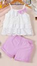 New Boutique Girls Shorts Set White Camisole Top Summer Clothes For Kids 3-4Y