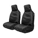 AUTO HIGH Waterproof Car Seat Covers Set, Universal Auto Seat Cover, Heavy Duty Nylon Car Seat Protectors, Black - 2 x Fronts