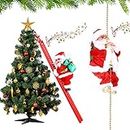 Pepstter® 2 Pieces Christmas Electric Santa Claus Climbing Ladder Plush Doll with Music and LED Xmas Tree for Party(Multi Color Dispatch) (Latest 2023)