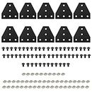 SeekLiny 10pcs 2020 Extrusion T Plate Joining Corner Bracket Connector T Slot Hardware 8020 V Slot Aluminum Extrusion Accessories with T Nuts and Screws for Extruded Aluminum Black
