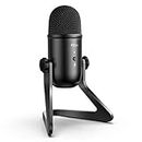 FIFINE K678 Unidirectional USB Podcast Microphone for Recording Streaming on PC and Mac, Condenser Computer Gaming Mic for PS4 with Headphone (Black)