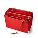 AT Allure-T ® Handtaschenorganizer, Taschenorganizer Filz + Schlüsselkette, mittelgroß Bag in Bag Einsatz, Neverfull mm. Organizer Speedy 30, Rot M