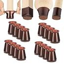 Aneaseit Chair Leg Floor Protectors - 1 1/8" x 16 pcs Dark Walnut - Felt Bottom Silicone Pads for Hardwood Floors & Furniture Feet - Rubber Caps for Chairs - Small