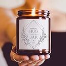 ThreeKin Warm Hugs Scented Candles for Home, Natural Soy Wax, Relaxing Aromatherapy Gifts, Essential Oils Scented, Long-Lasting Candle Burns for 75-Hours, Lemongrass Lavender Scent