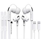 2 Pack Apple Wired Earphone Lightning Connector, iPhone In-Ear Headphones,[Apple MFi Certified] HiFi Audio Stereo Noise Isolating Earbuds with Mic+Volume for iPhone 13/13 Mini/12/SE/11/XS Max/X/XR/8/7