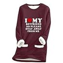 mystery boxes for sale unclaimed 1000 items electronics Valentines Day Gifts Womens Sherpa Lined Pullover Tops Love Boyfriend Letter Print Crewneck Sweatshirts with Pockets