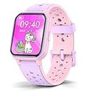 Mgaolo Kids Smart Watch for Boys Girls,Games Fitness Tracker with Heart Rate Sleep Monitor,Sport Activity Tracker with Pedometer for Fitbit Steps Calories Counter,DIY Watch Face Touchscreen (Purple)