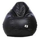 Amazon Brand - Umi Faux Leather Classic Bean Bag Cover (Without Beans) Colour- Black (Size-Xxl)