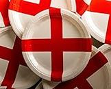 SHATCHI 10Pcs England Paper Plates St George Party Supplies for England Sporting Events Pub Football World Cup Celebrations Party