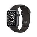 Apple Watch Series 6 GPS, boîtier en Aluminium Gris sidéral de 40 mm avec Bracelet Sport Noir - Régulier (Reconditionné)