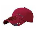 USB Charging Fan Cap Unisex Summer Fit Cap with Cooling Fan, Sun Protection Hat for Casual Outdoor Sport, Golf,Baseball, A01#red Wine, One Size