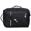 Chris & Kate Unisex Polyester 4-Way Laptop Bag Messenger side cross sling backpack for women and men Black