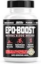 EPO-Boost Natural Blood Builder Iron Supplement. RBC Support Made in USA with Echinacea & Dandelion Root Helping VO2 Max, Energy, Endurance (1-Pack)