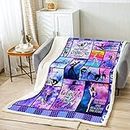 Manfei Gymnastics Throw Blanket Gymnastics Lovers Bed Blanket for Gymnast Girls Room Decor, Geometric Checkered Print Fleece Blanket Luxury Polyester Cozy Fuzzy Blankets, Throw Size (50 x 60 Inches)