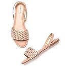 Marc Loire Women's Pair of Embellished Nude Indo-Western Flat Fashion Sandals, 6 UK