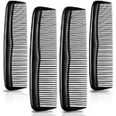 4 Pieces Hair Combs Plastic Pocket Combs Fine and Standard Tooth Hair Cutting Comb Fine Dressing Styling Combs Hairdressing Barber Salon Comb for Women Men Hair Care Tool (Black)