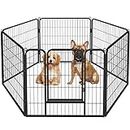 Yaheetech Heavy Duty Extra Wide Dog Playpen, 6 Panel 80cm Dog Fence Pet Exercise Pen for Large/Medium Dogs/Small Animals Rabbit Run Cat Fence Suitable for Indoor/Garden/Yard