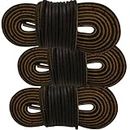 TOFL Logger Style 3 Leather Boot Laces | 54 inches | 3 Strips [1 Pair & 1 Spare], Dark Brown With Stripe, 54 inch midnight