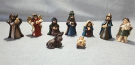 Vtg Nativity Set Resin Hand Painted Religious Holiday Christmas 