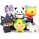 Cool Jumbo Squishies Toys for Kids Adults,Slow Rising Stress Squishy Figure Toys Sensory Pop Toy, Galaxy Flippy Squeeze Toy Stress Reliever Gift- Cute Doll Unicorn Panda Bee Ninja Fox Deer 6 Pack